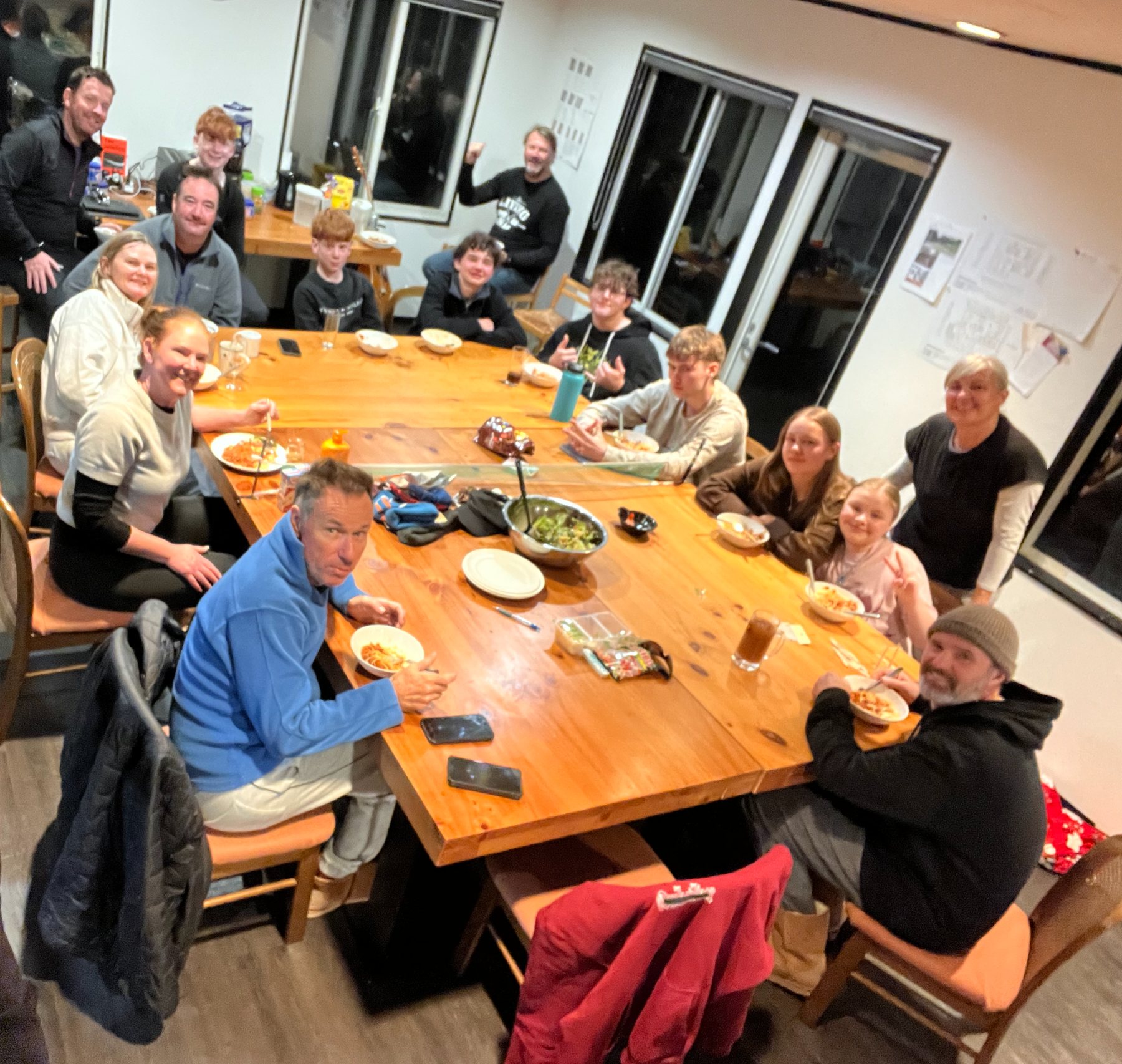 Guests sharing dinner at PowCow